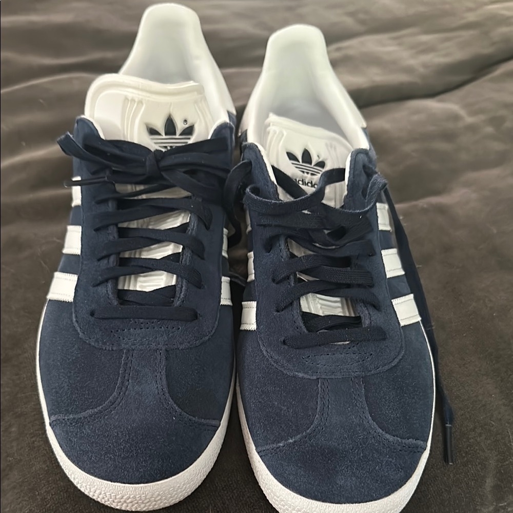 Adidas Blue and White Gazelle Sneakers Suede Classic